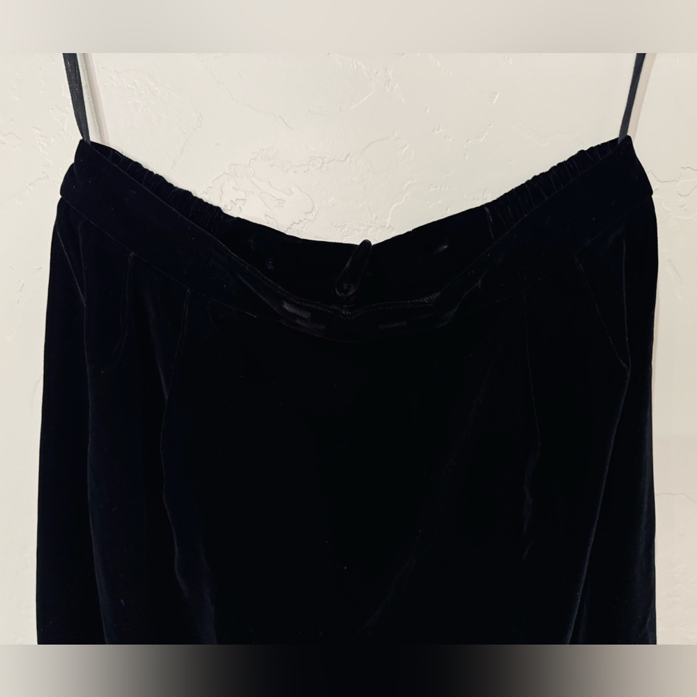 Nordstrom Wide Leg Velvet Pants Lucia Trouser Black SZ 16 LIKE NEW - Picture 5 of 16